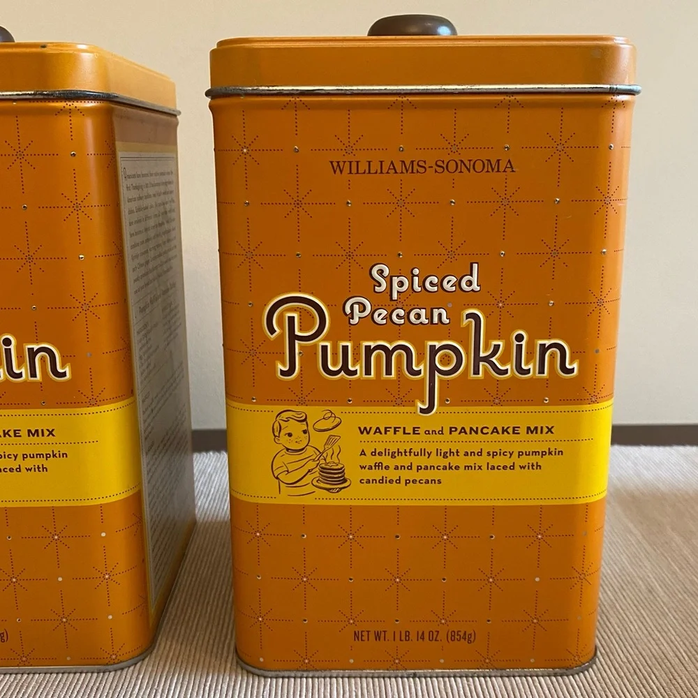 Williams Sonoma Spiced Pecan Pumpkin Waffle & Pancake Tins Set of 3